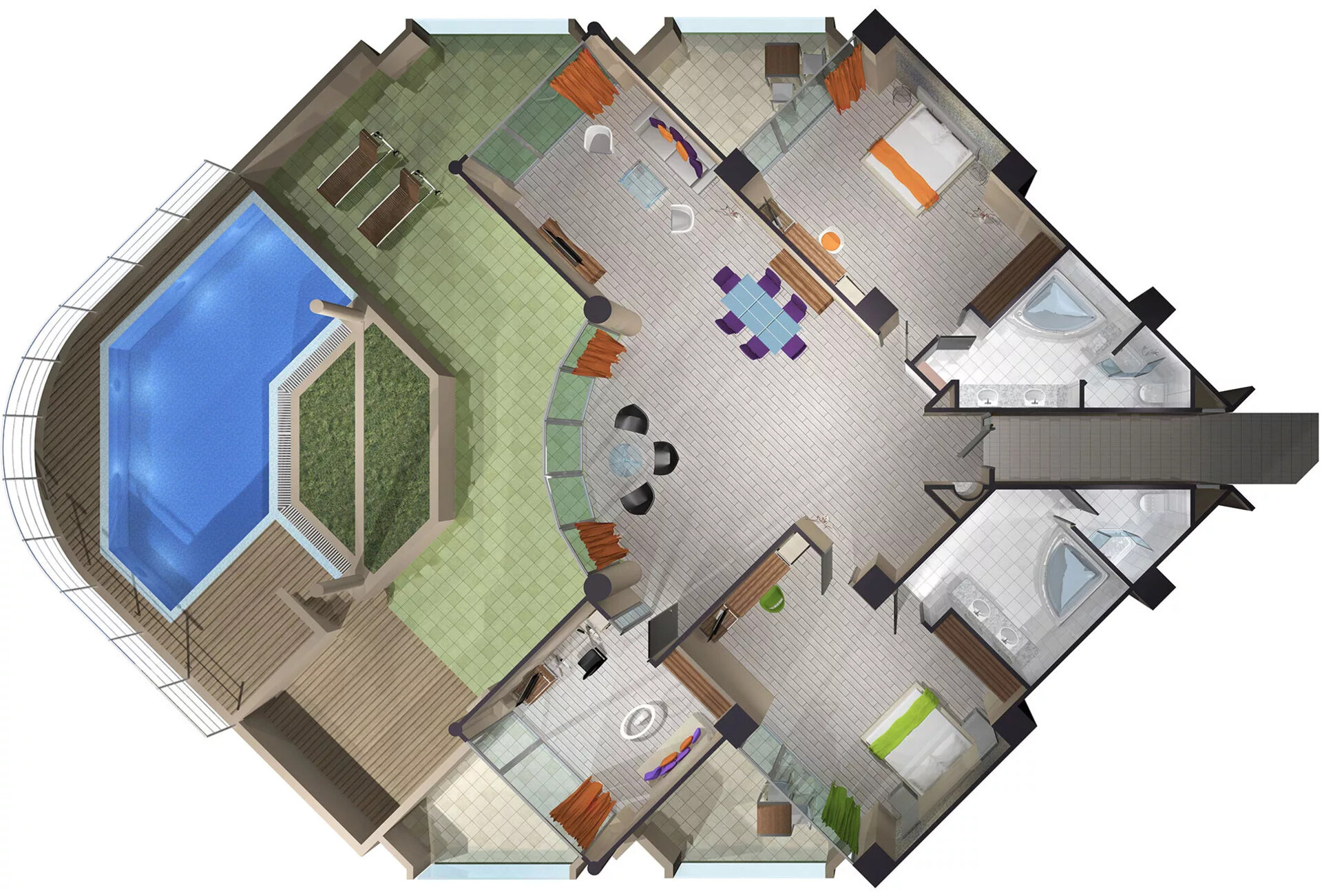 Ambassador Suite Sea View with Personal Pool_plan